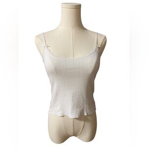 zara white pointelle tank